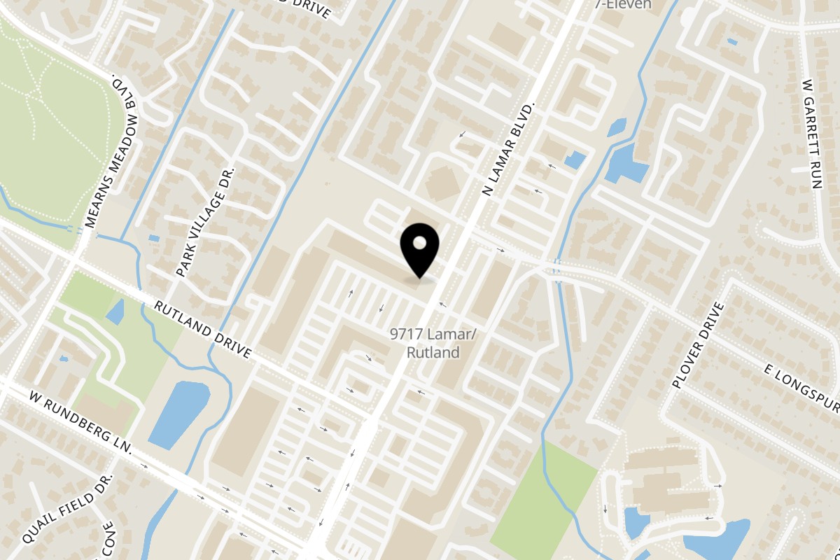 Map showing the location of Viet Alley on 9616 N Lamar Blvd #168 in Austin